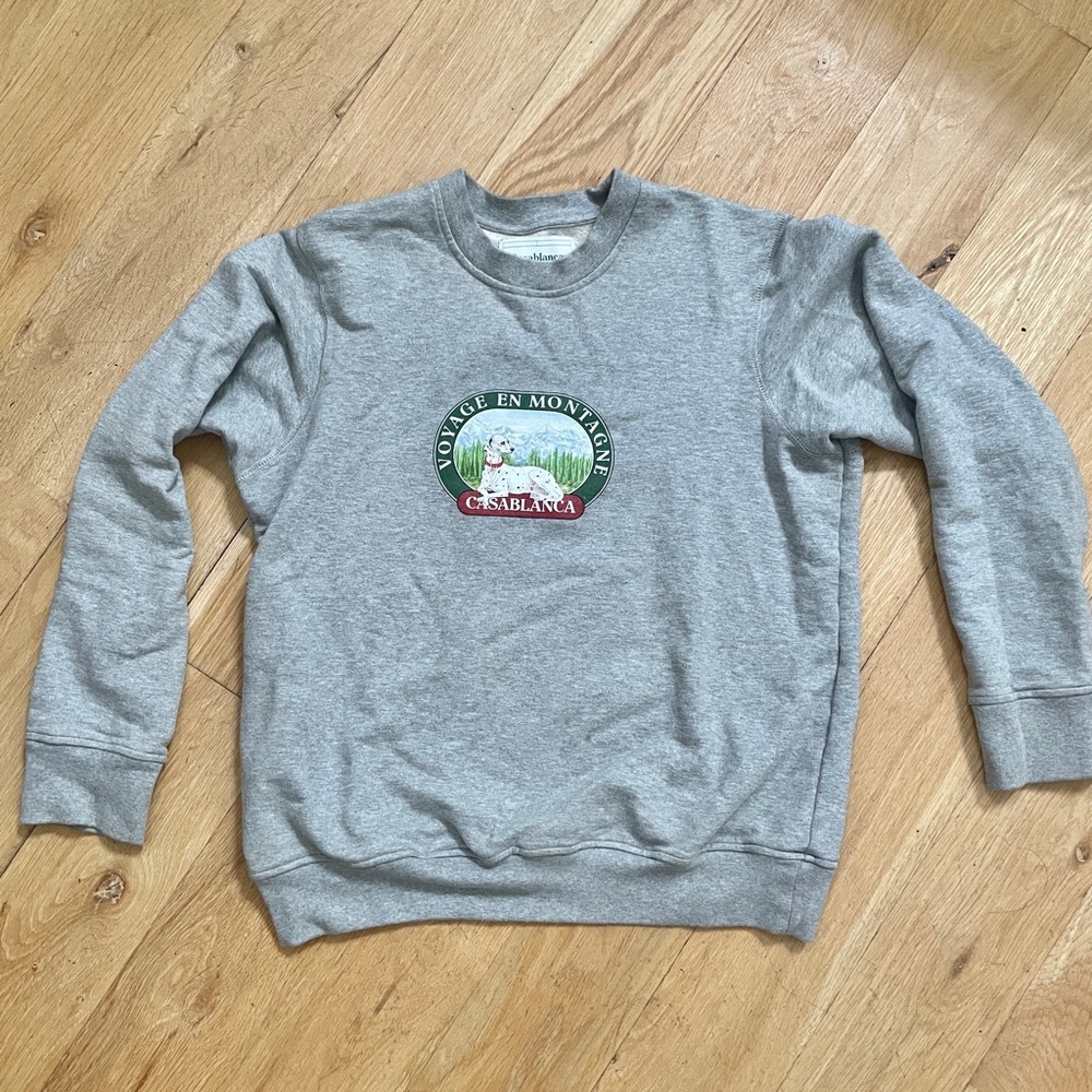 Casablanca: Voyage En Montagne Dalmatian Sweater AW20 🐾 in heather grey!